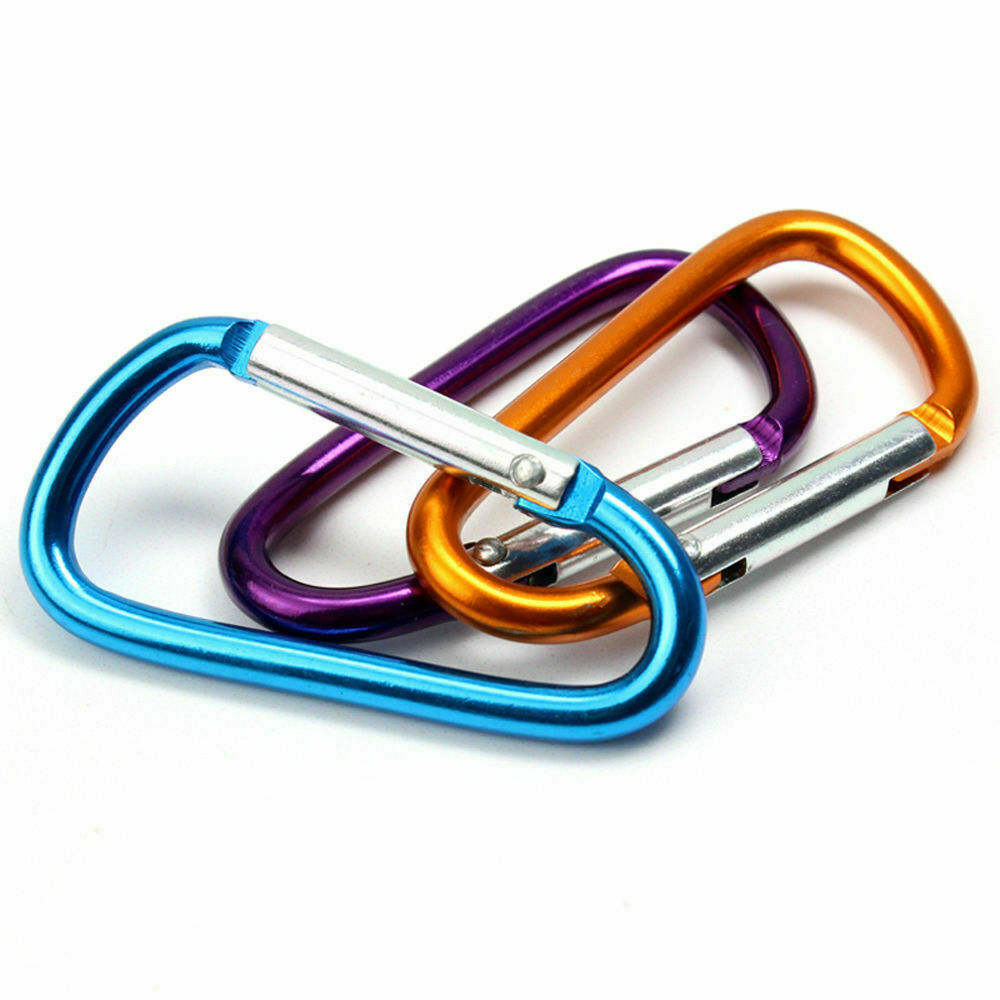 5x Aluminum D-Ring Carabiner Key Clip Chain Snap Hook Camping Karabiner Keyring
