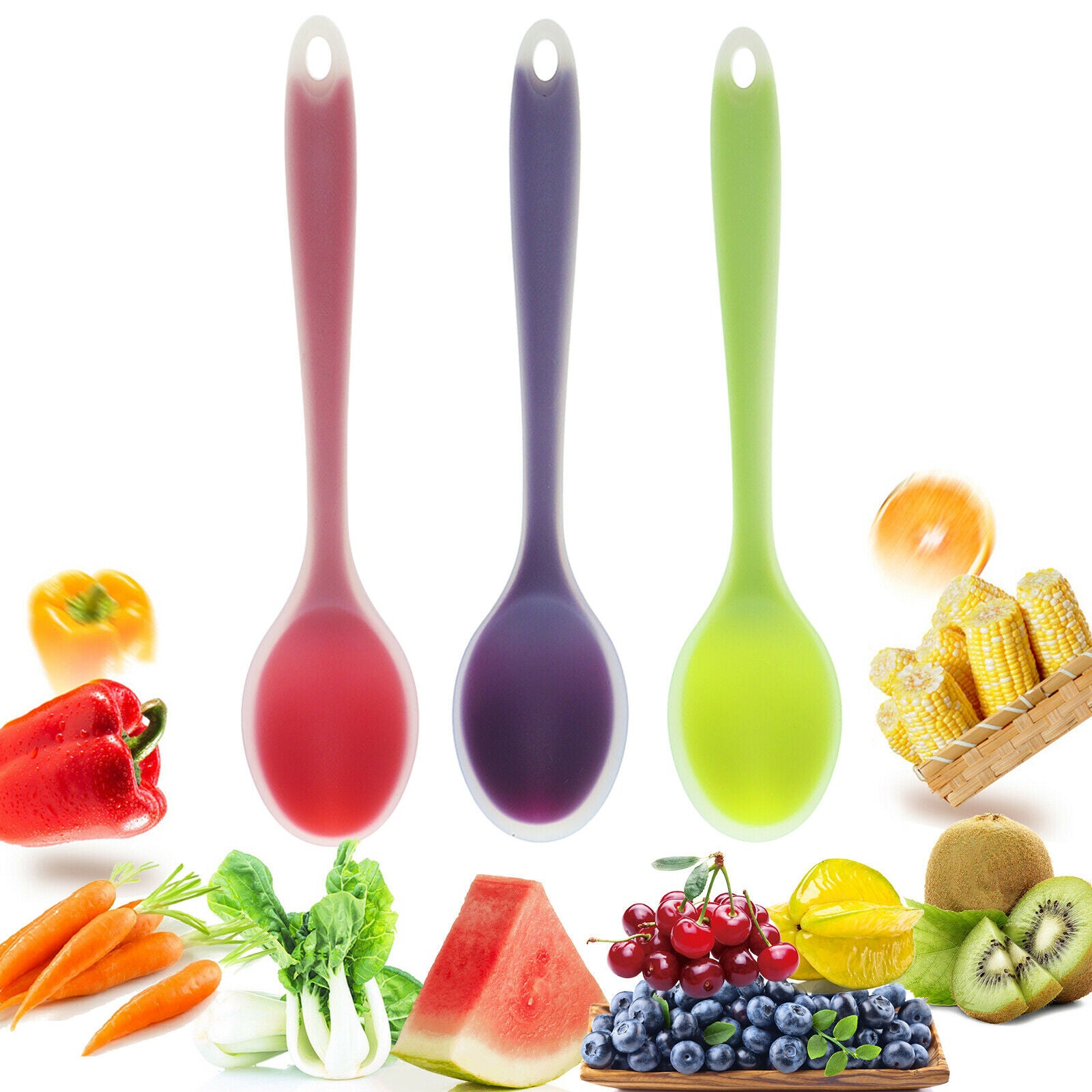 Silicone Spoon Kitchen Accessory Spoon Spice Rice Flour Soup