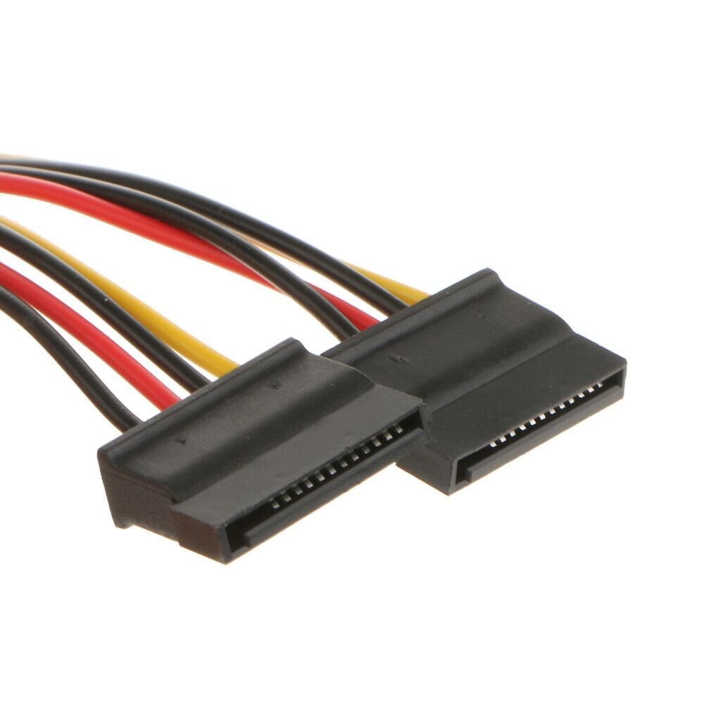 to SATA 6-Inch  4 Pin to 2 x SATA 15 Pin Female Power Cable
