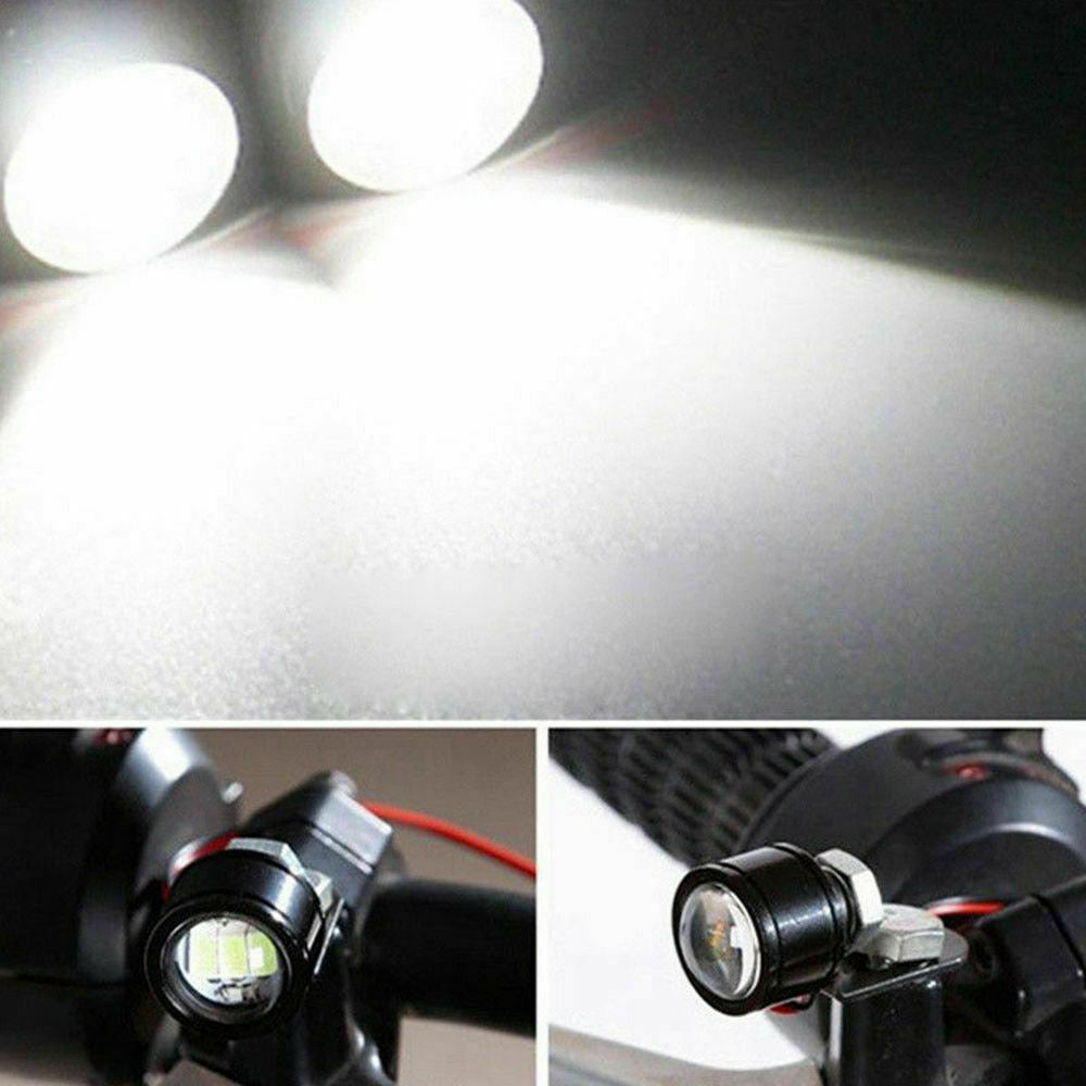 2X LED Motorcycle Handlebar Spotlight Headlight Driving Light LED Lamp White AU！