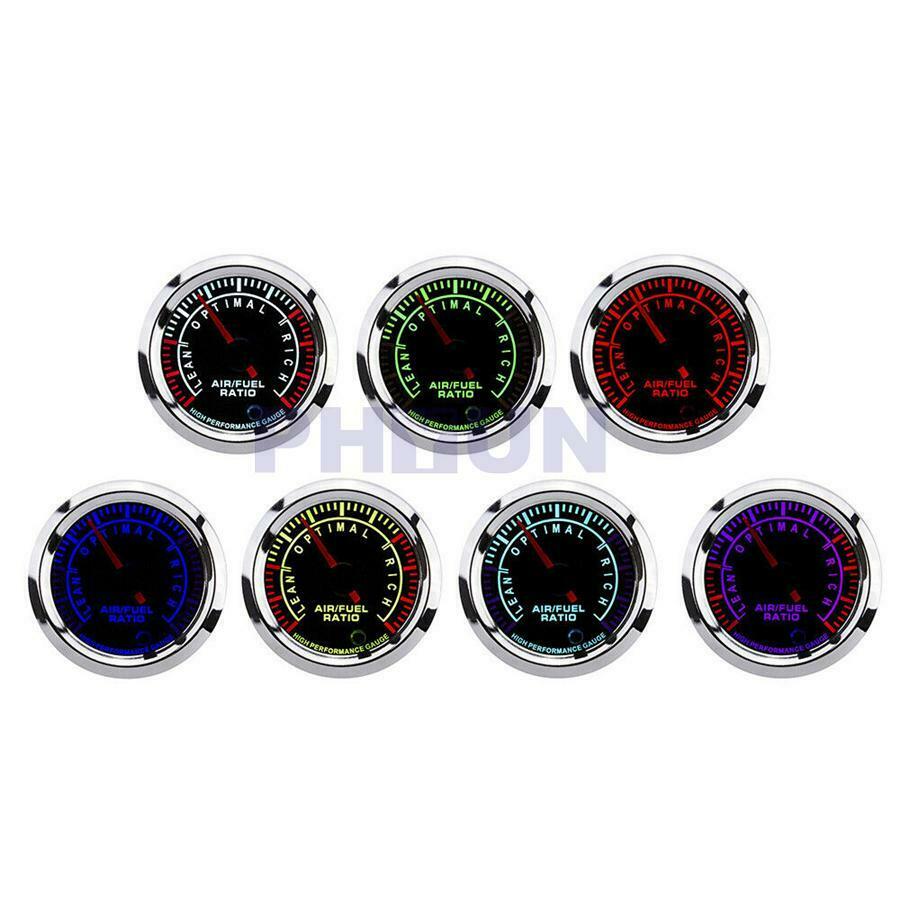 12V 52mm Car Air Fuel Ratio Monitor Gauge Digital LED Display 7 Color Universal