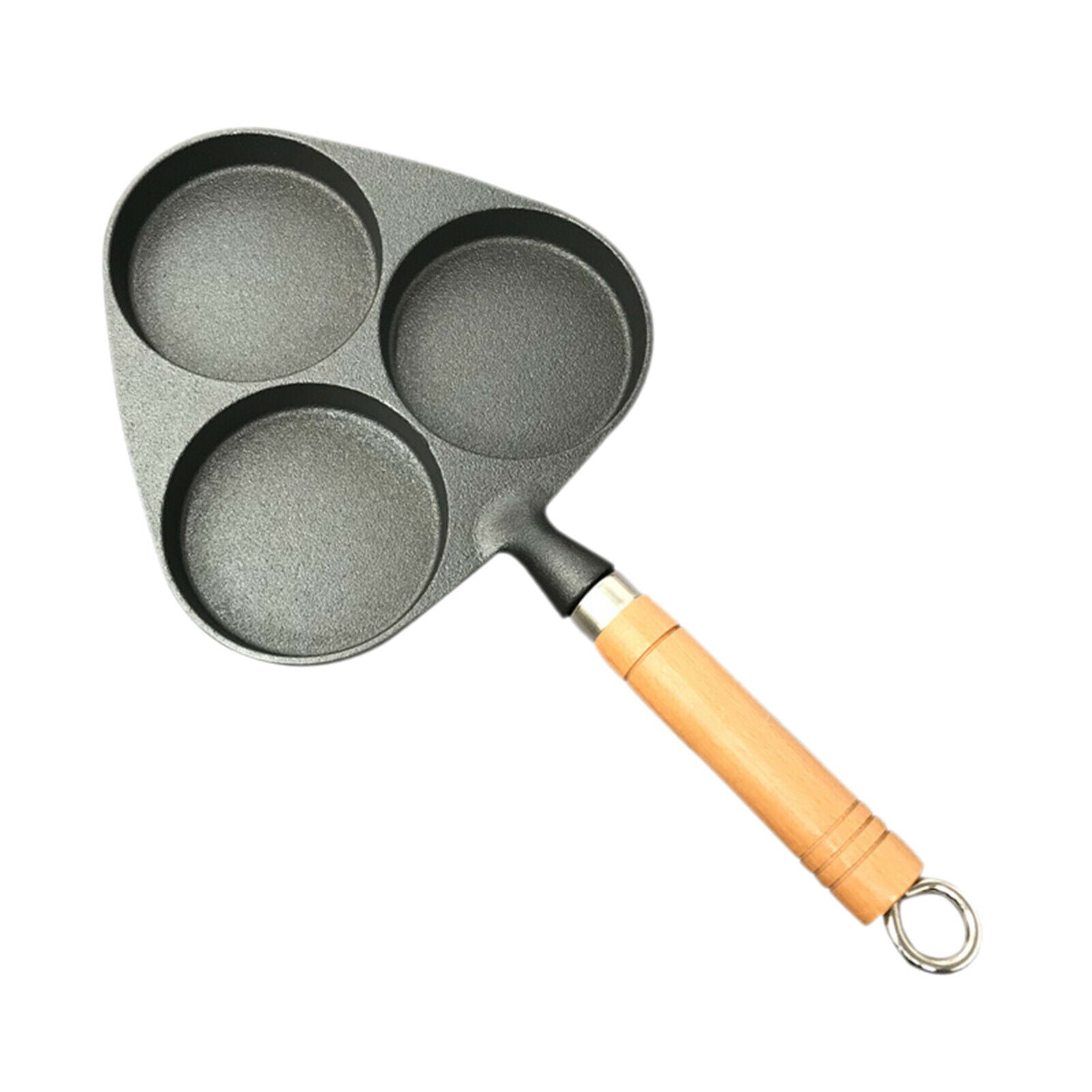 Kitchen 3 Holes Egg Frying Pan Omelet Cooking Pot Gas Stove Fry Cookware
