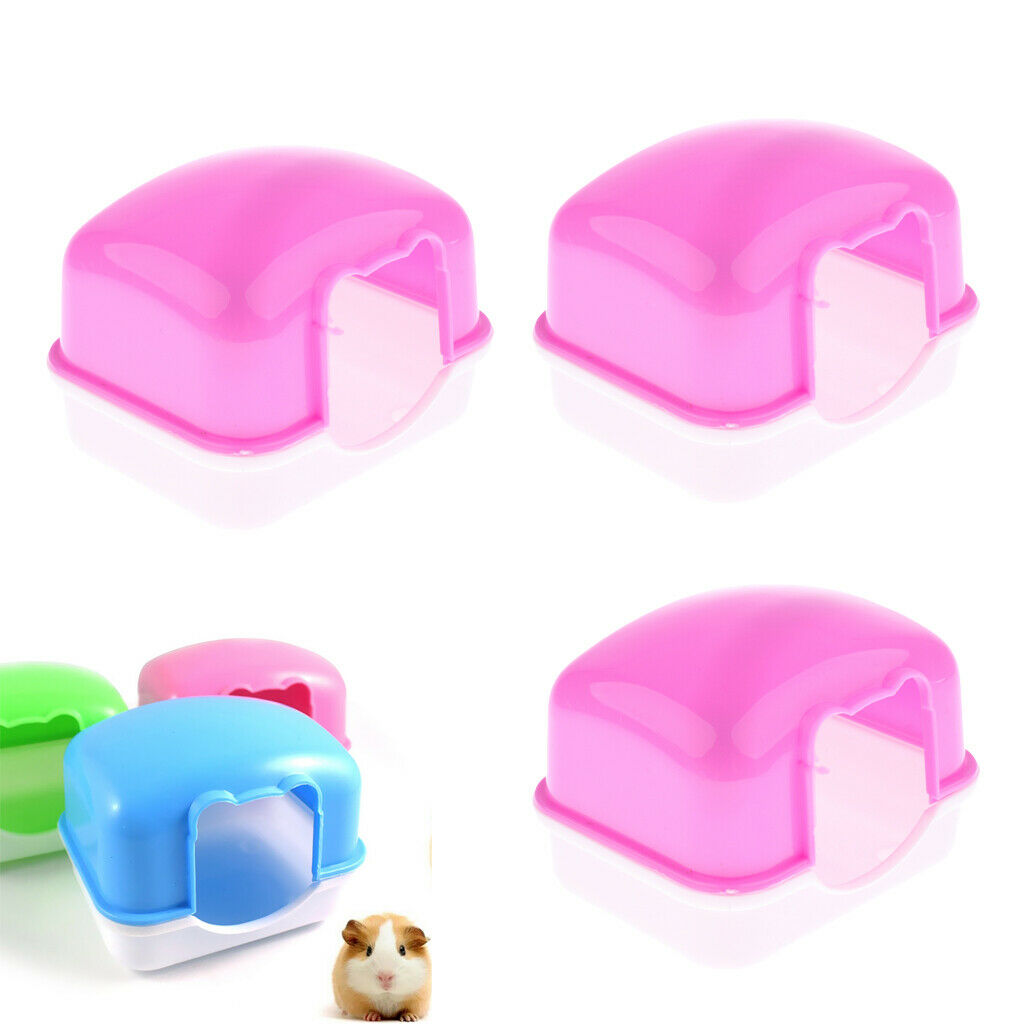 3 x Small Animal Plastic Hamster Bath Sand Room Sauna Toilet, Cute Design