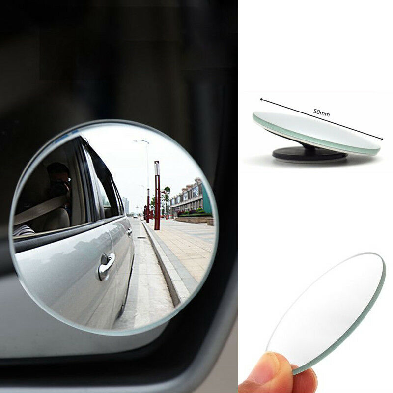 2PCS Blind Spot Car Mirror Adjustable Rear Side View Convex Glass 360 Wide Angle