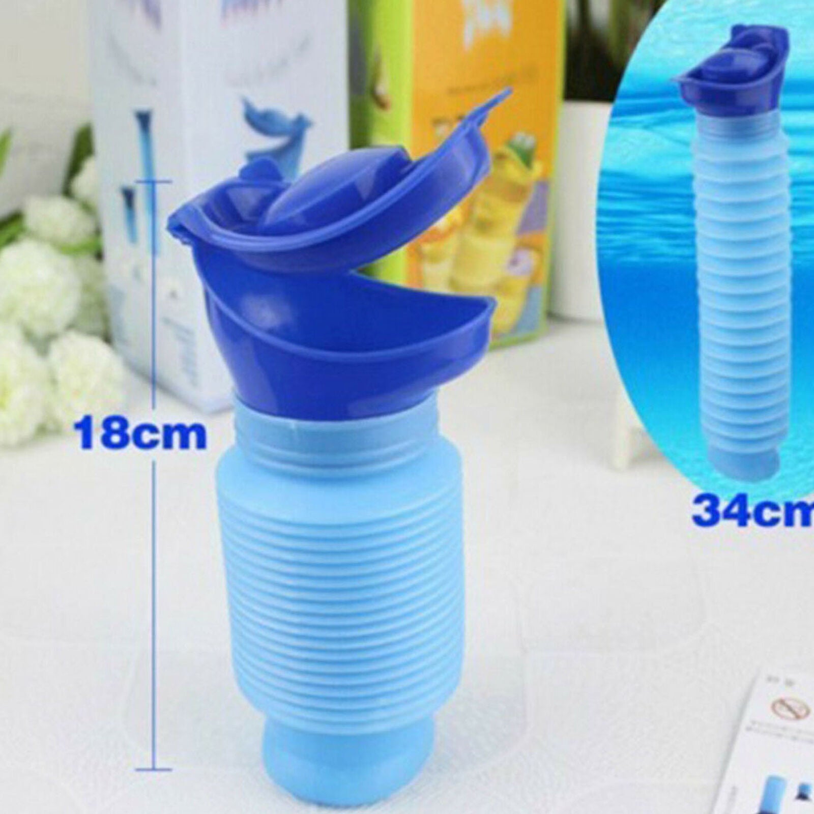 Male Urinal Bottle & Lid 750ml Portable Toilet Car/Camping/Travel Urine Pot