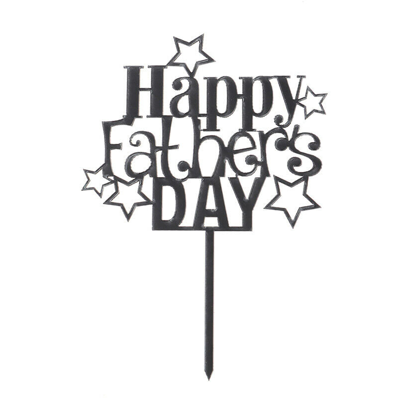 Happy Father's Day Acrylic Cake Topper Star Dad Birthday Cupcake Topp.l8