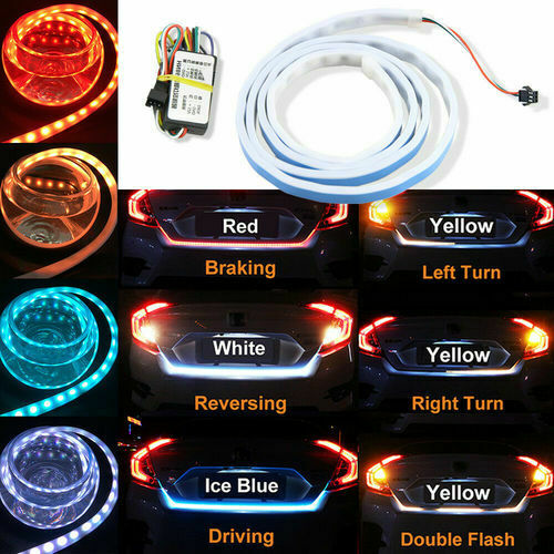 120cm 47" Car LED Light Strip Rear Trunk Tail Dynamic Streamer For Brake&Turning