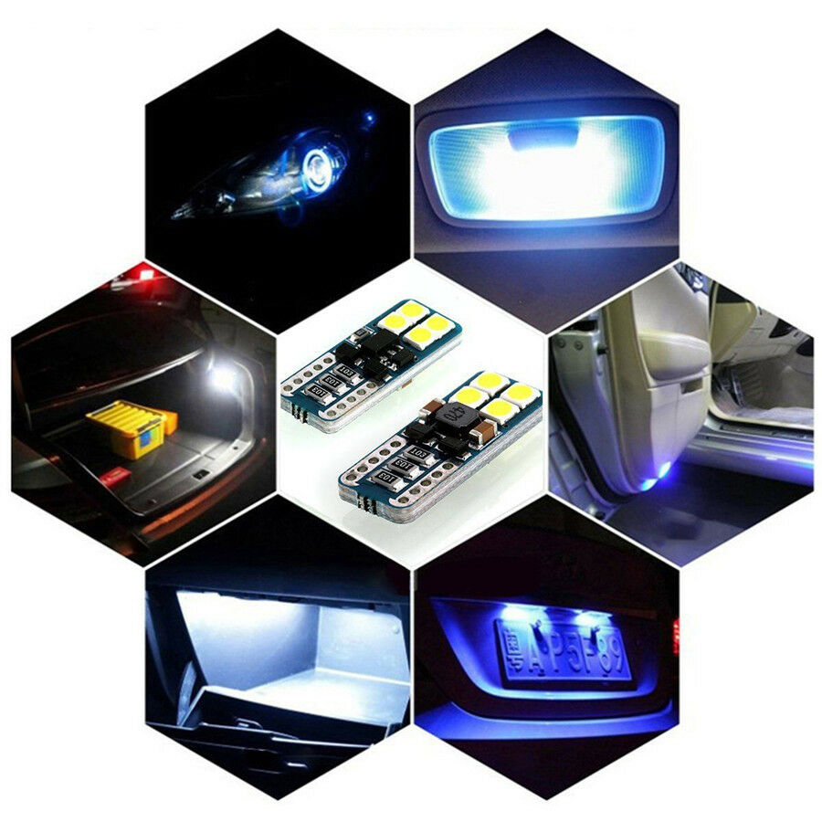 10x T10 CAN-BUS Error Free Wedge 194 168 W5W LED Bulbs White 3030 8SMD LED Light