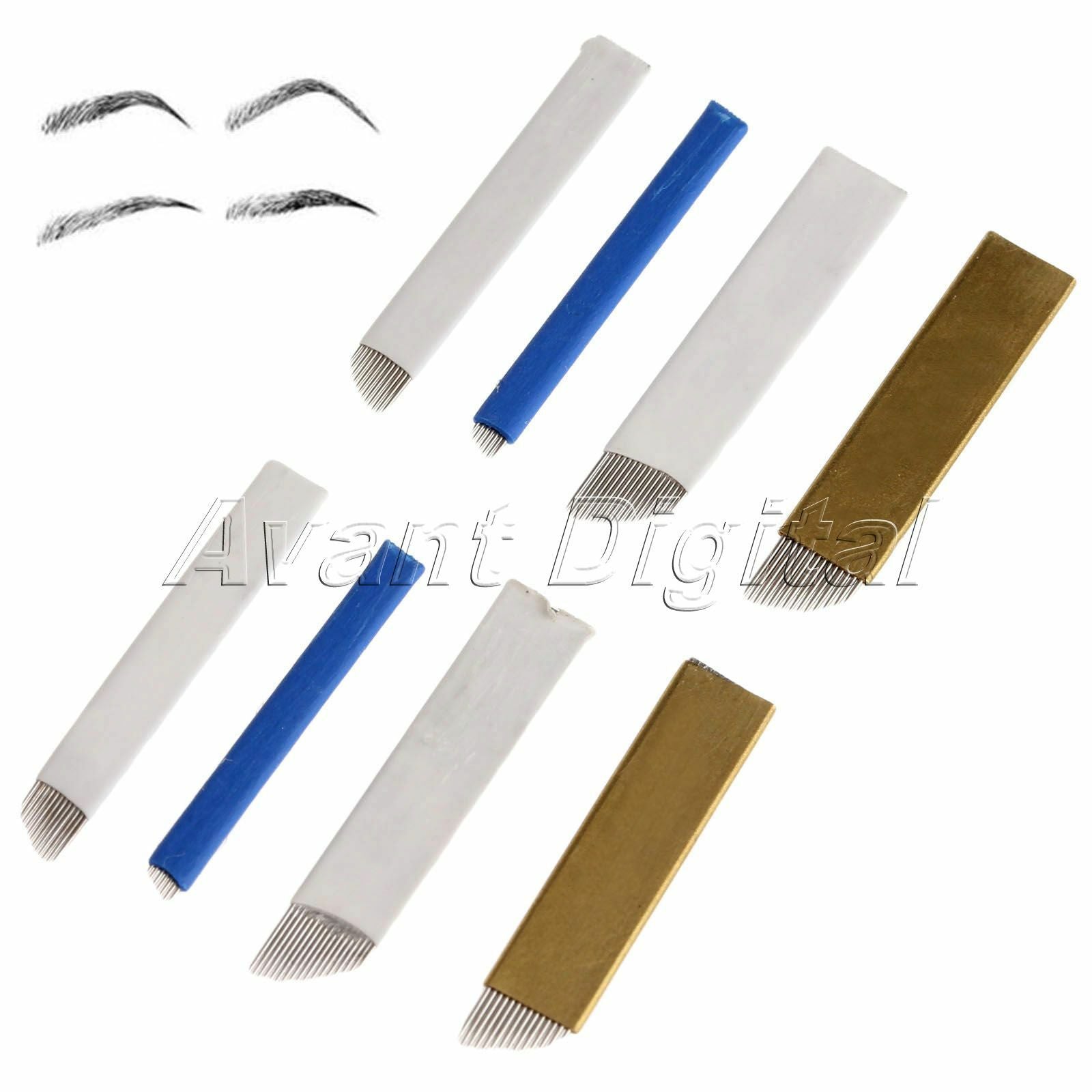40Pcs Microblading Needles Blades  7/12/14/17pin Permanet Makeup Eyebrow Beauty