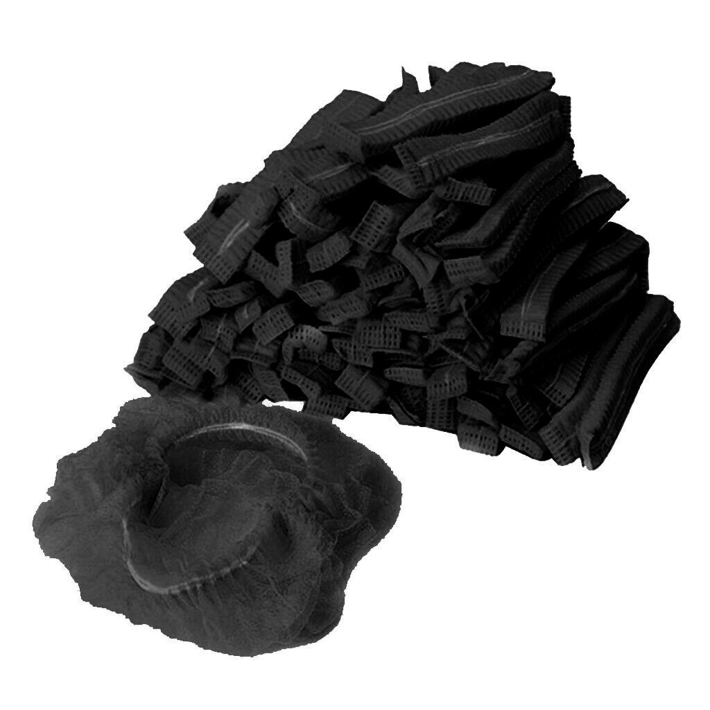 300pack Disposable   Dustproof Hats Head Cover Kitchen Workwear Black