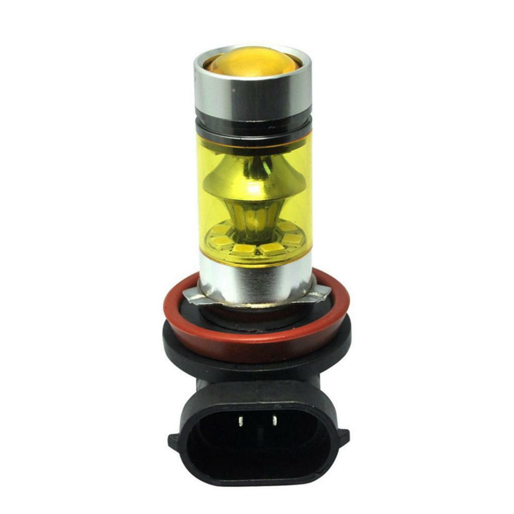 Pair H11 H8 H9 100W LED Fog DRL Driving Lights Car Head Light Bulbs Yellow