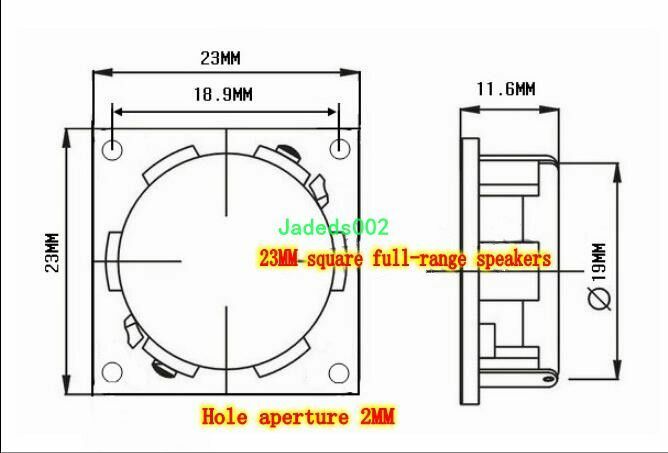 2pcs 23mm 4ohm 2W full-range Speaker Square loudspeaker HiFi Audio Parts