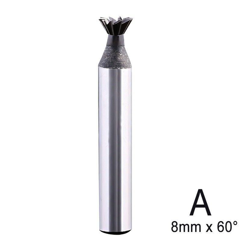 8mm x 60Â° Degree 6 Flutes High Speed Steel Dovetail Cutter End Mill Bit Router Y