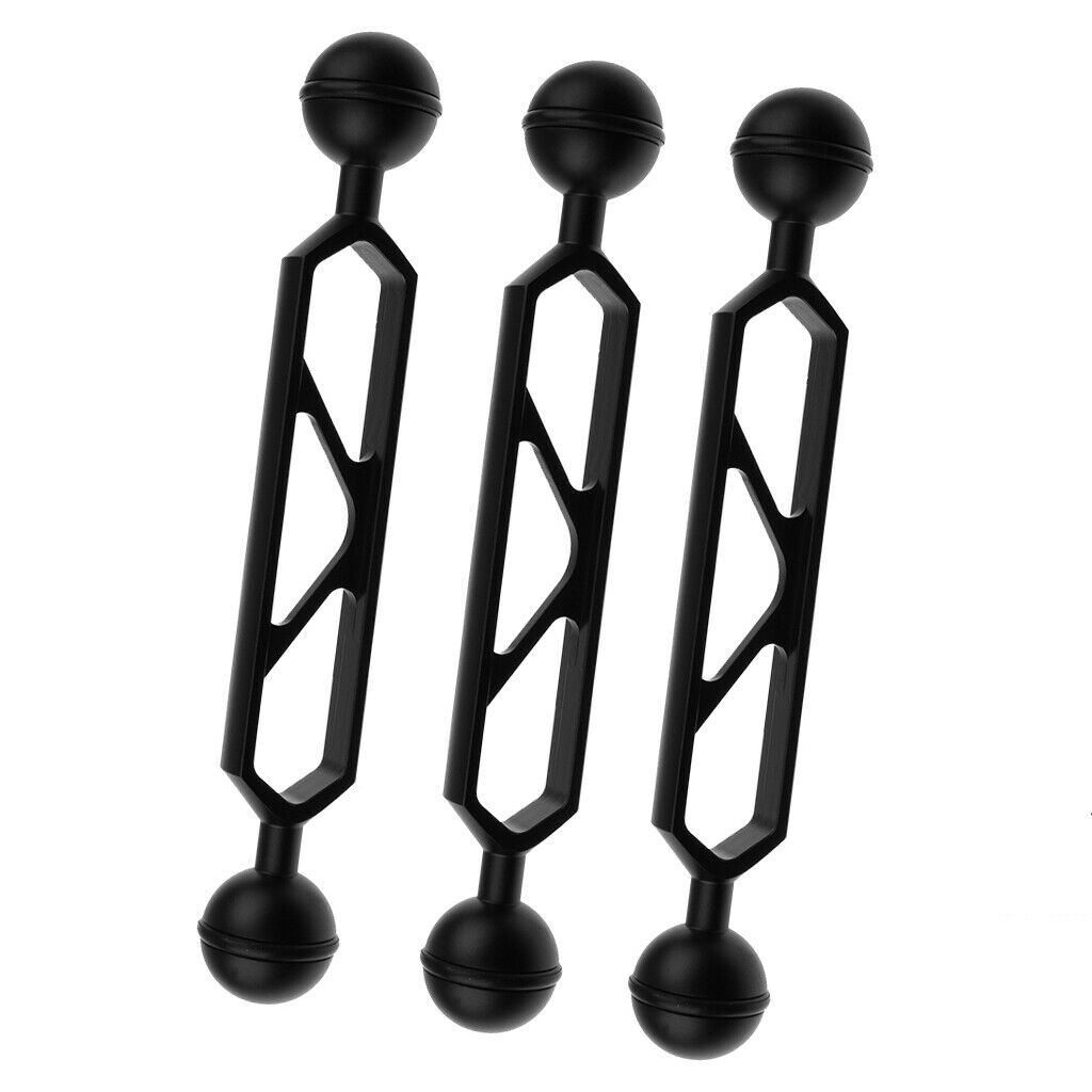 3PCS 6-inch Aluminum Alloy Double Ball Arm for Connecting Strobe/Video Light to