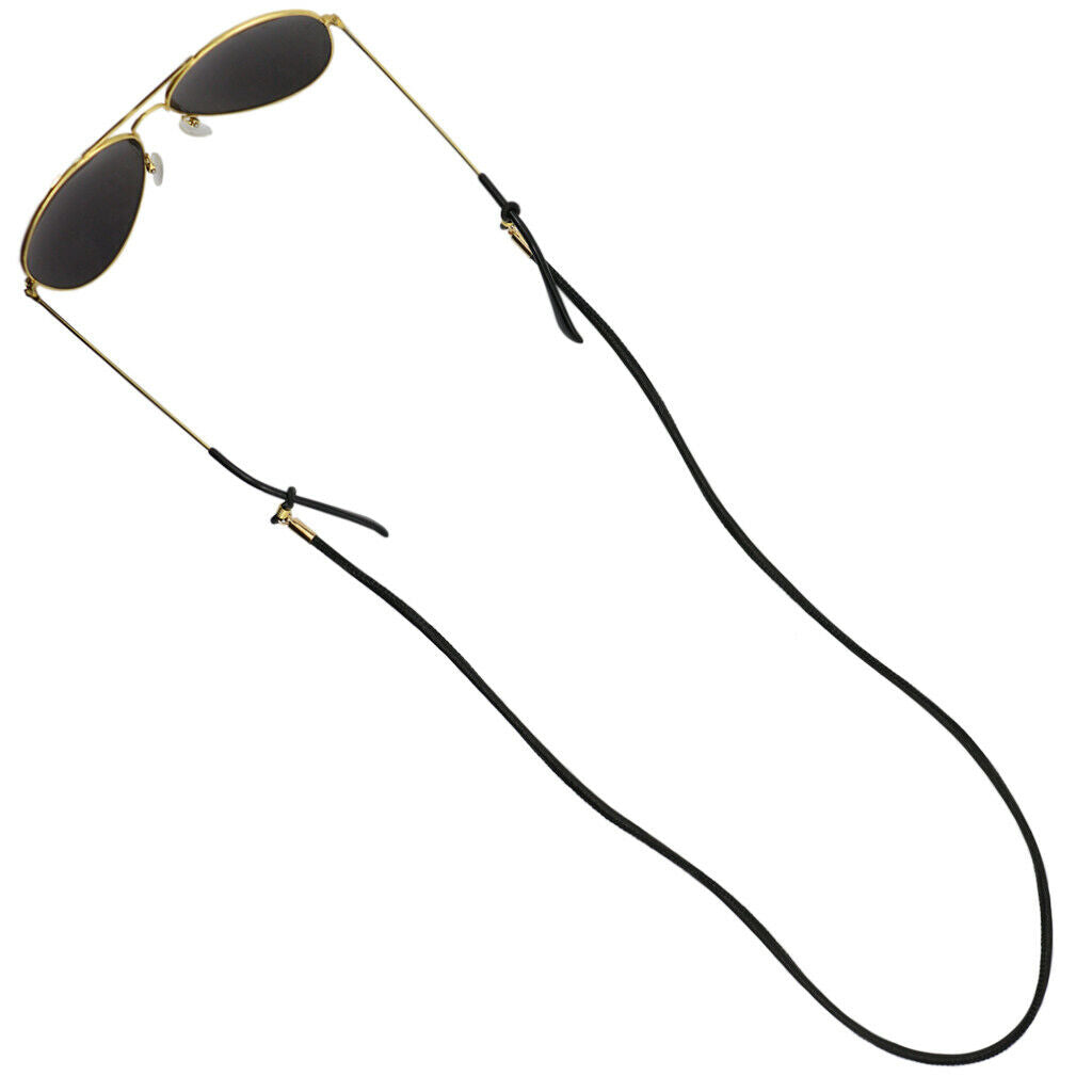2Pcs Sport Eyeglasses Holder Cord PU Leather Rope Strap Sunglasses Retainer