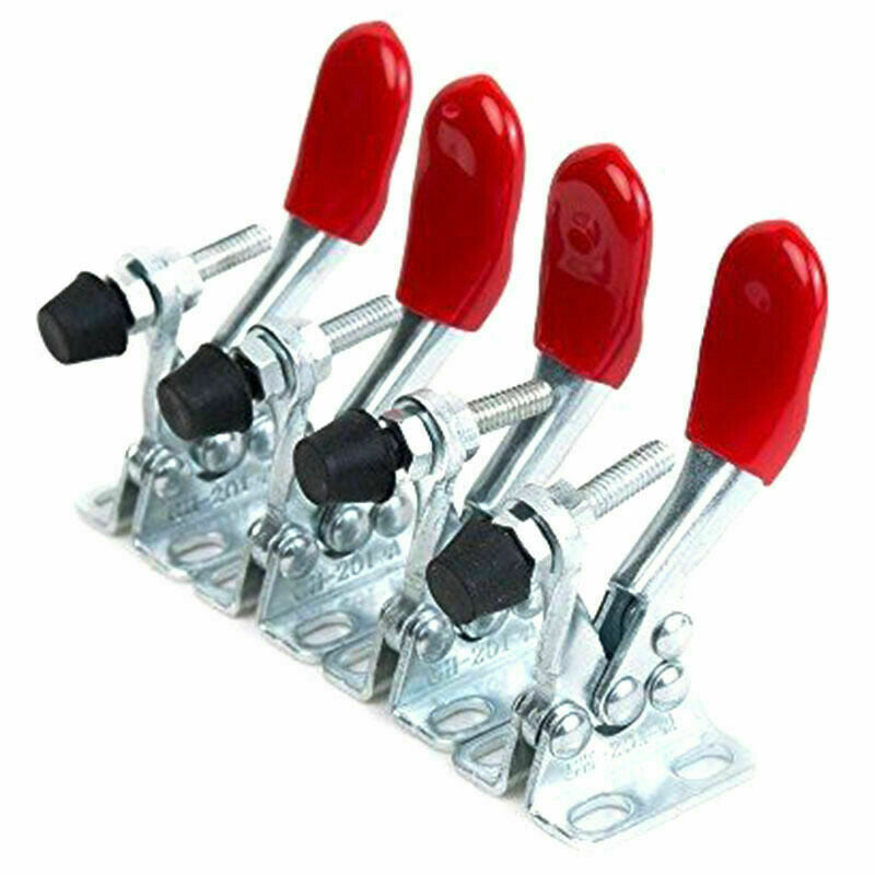 4pcs Red Toggle Clamp GH-201A 201-A Quick Release Tool Horizontal Clamp Hand DKS