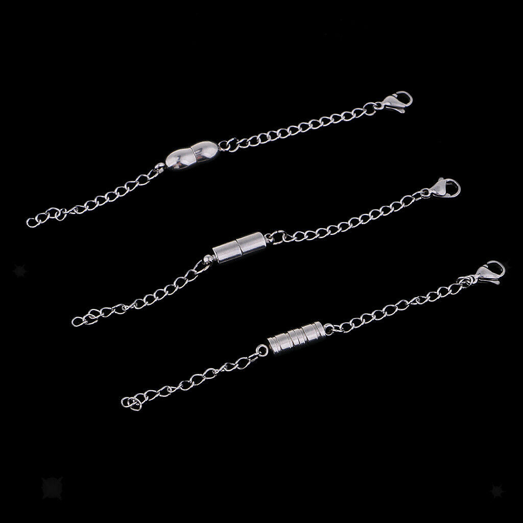 3pcs  Clasps with Chain for DIY Necklace Bracelet Jewelry Making