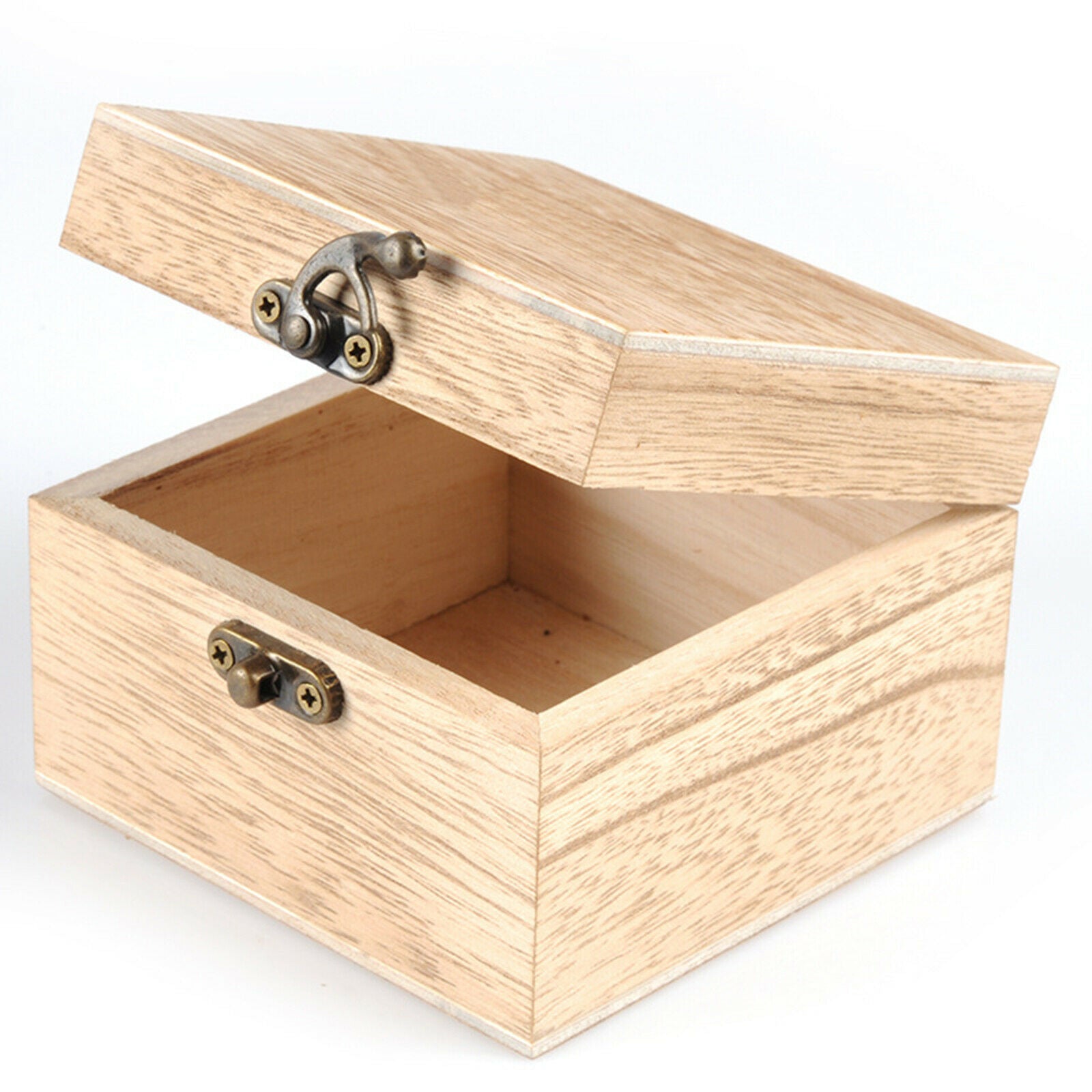 Unpainted Wooden Watch Case Classic Jewelry Box Chest Organizer