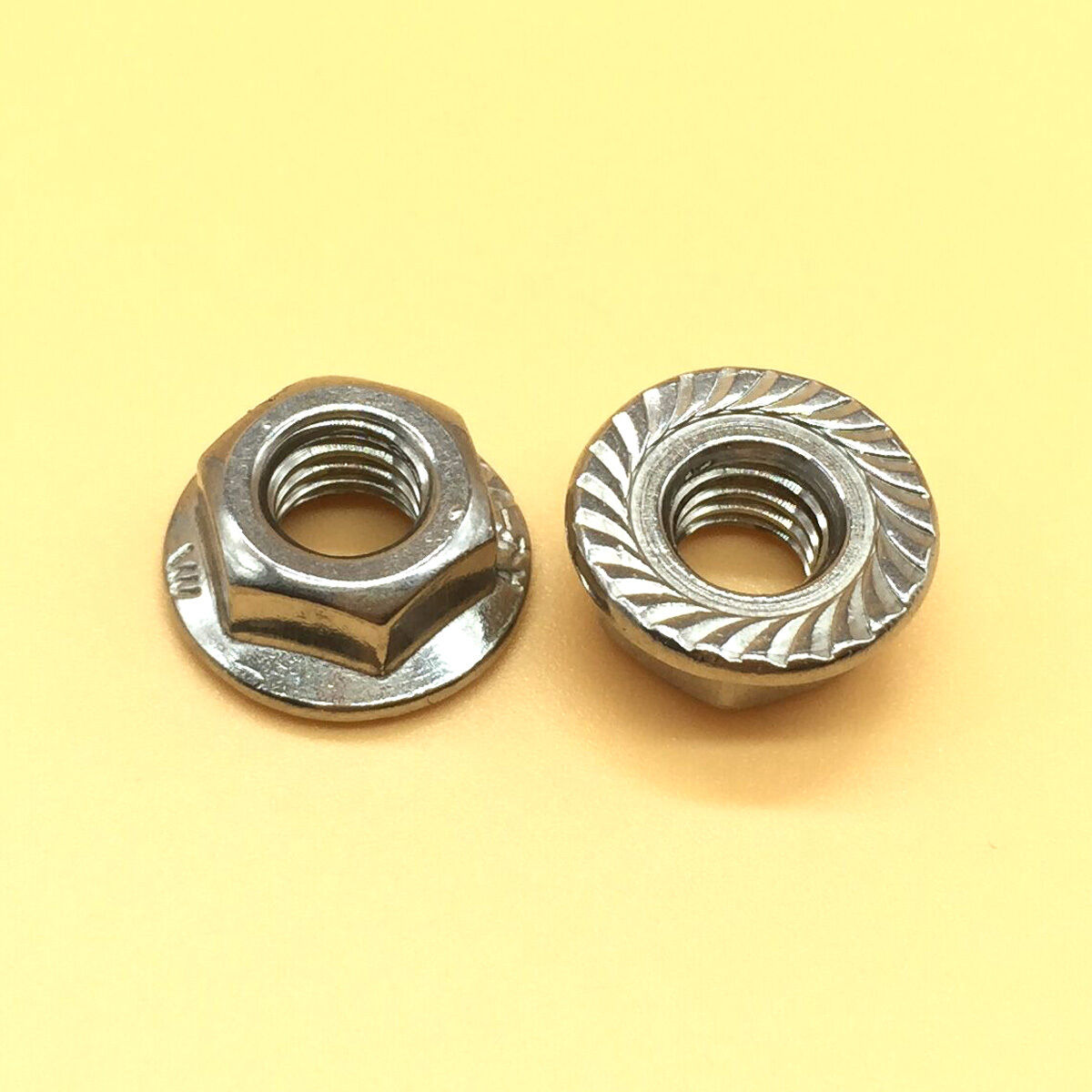 M3 x 0.5 Stainless Steel Flange Hex Nut Right Hand Thread 12Pcs [M1]