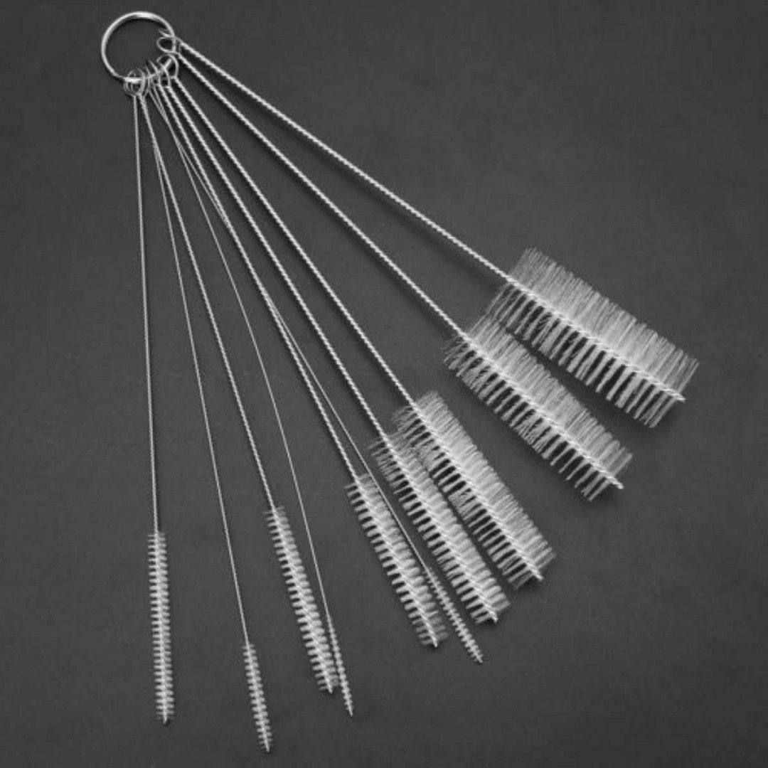 Straw Cleaning Brush One Pipe Cleaner Tube Bottle Metal Handle Reusable Cleaning