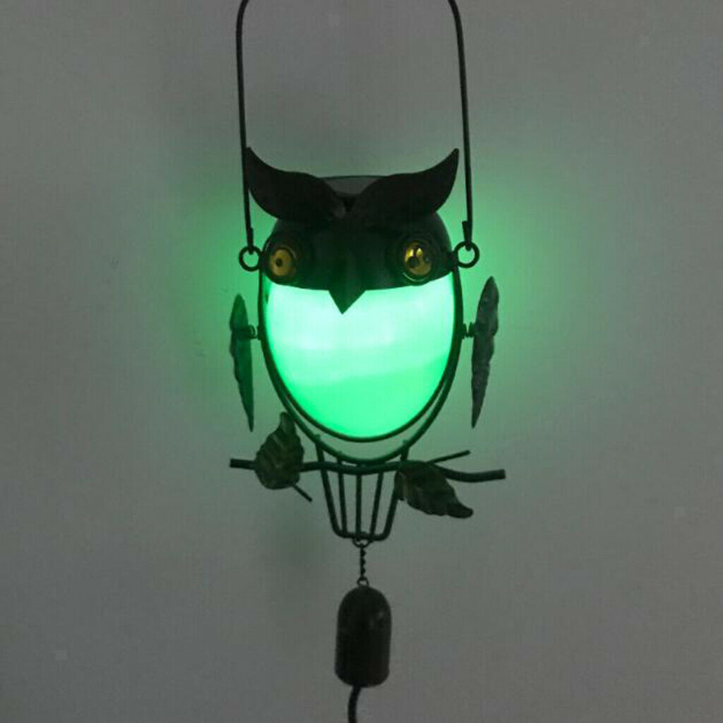 Solar Power Owl Bird Hanging Garden Colorful Night Light Outdoor Party Holiday