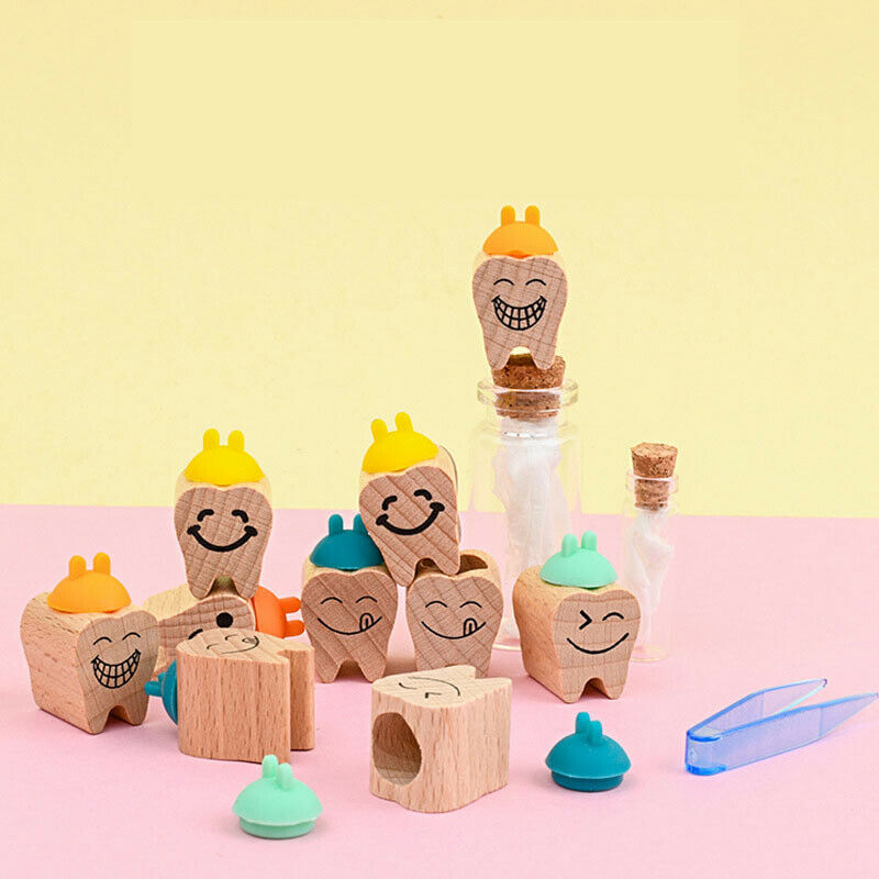 Wooden Baby Tooth Box Milk Teeth Organizer Storage Collection Souvenir CaseFCA