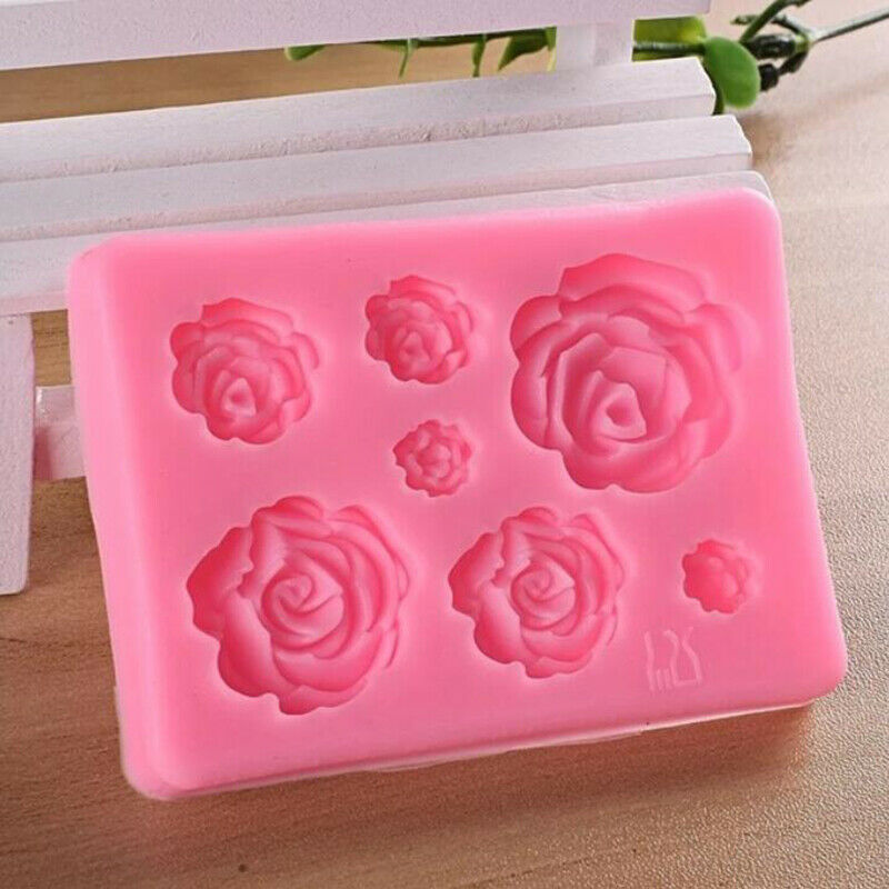 Rose Flower Silicone Mold Cake Decorating Tool Candy Clay Chocolate Fonda.l8