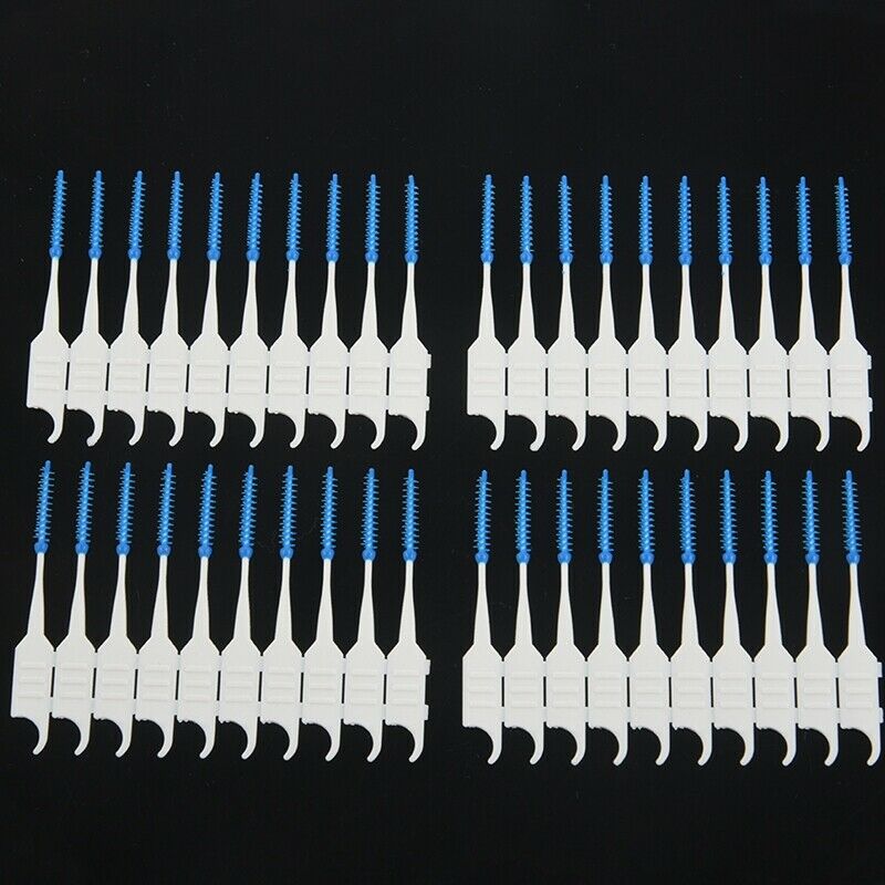 40pcs Teeth Toothpicks Dental Floss Picks Interdental Brush Stick Tooth Clean A1