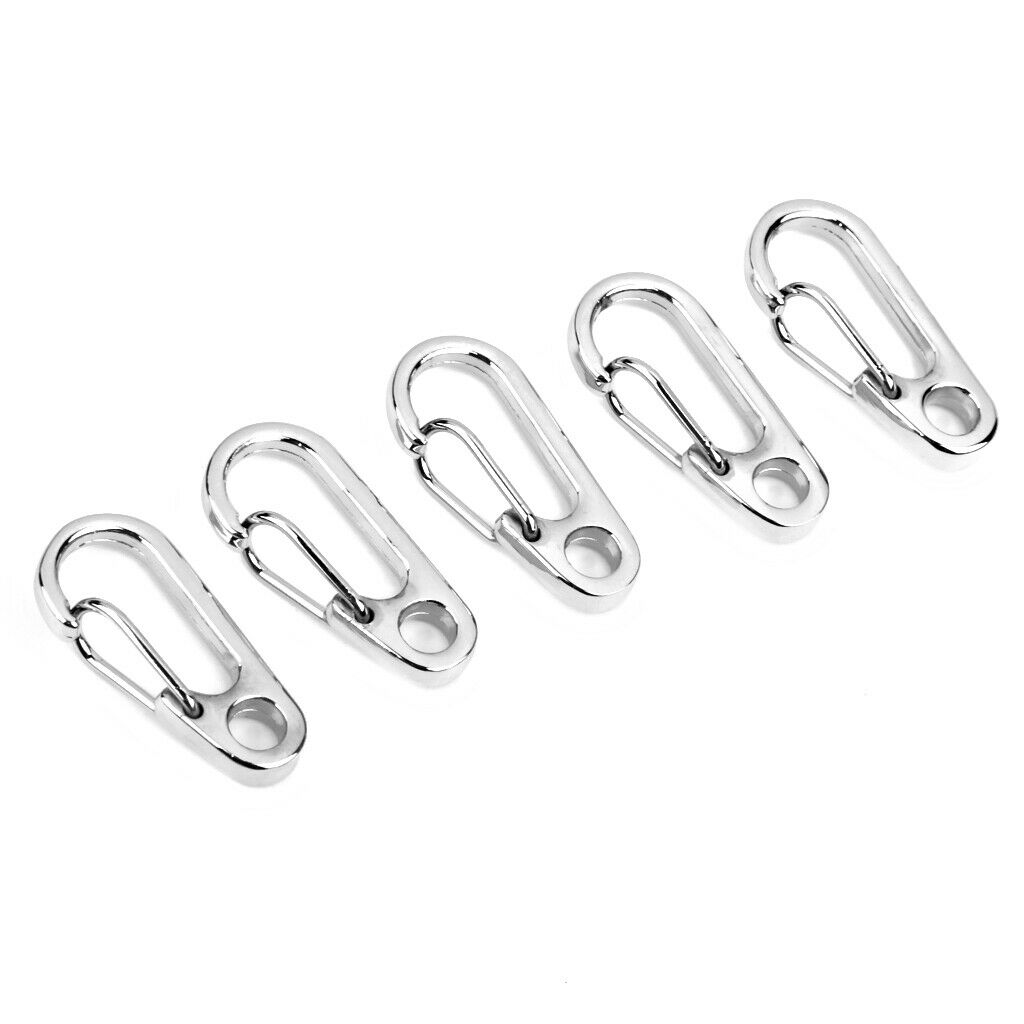 20x Outdoor Split Keychain Buckle Clasp Ring Clip Carabiner Spring Hook