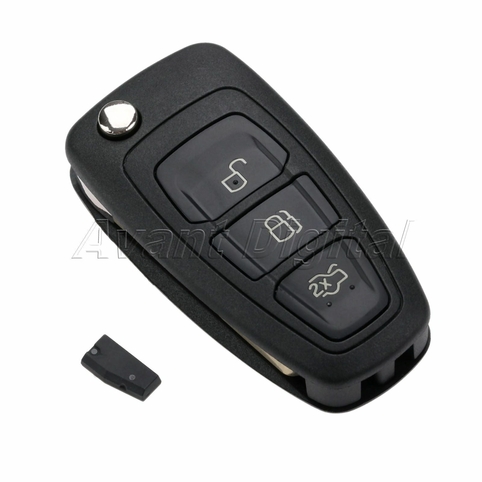1Pc Remote Key Fob 3 BTN 433MHz 315MHz Folding/Flip Fit For Transit 2000-2006