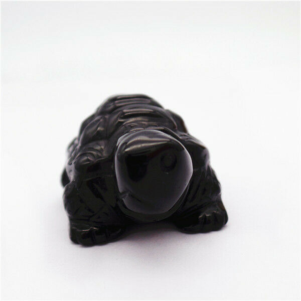 50x31x25mm Black Obsidian Carved Sea Turtle Decoration Statue Home Decor HH7941