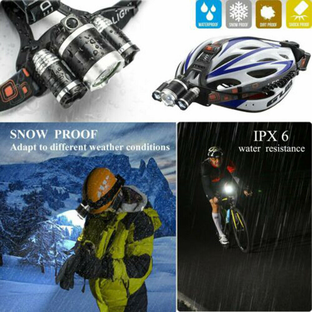 Waterproof 90000LM 3X T6 LED Headlamp Headlight Flashlight Head Torch 18650 Camp