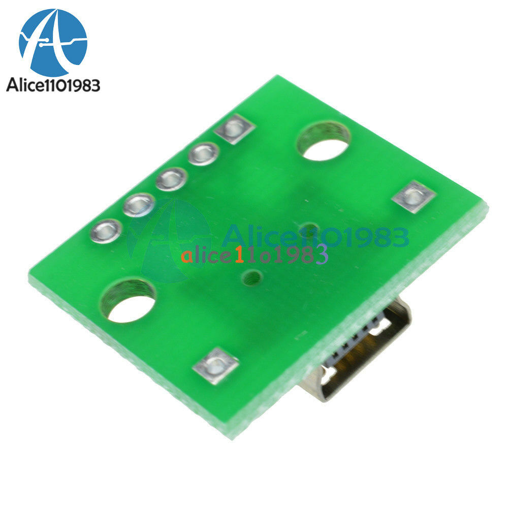 5pcs Mini USB to DIP Adapter Converter for 2.54mm PCB Board DIY Power Supply NEW