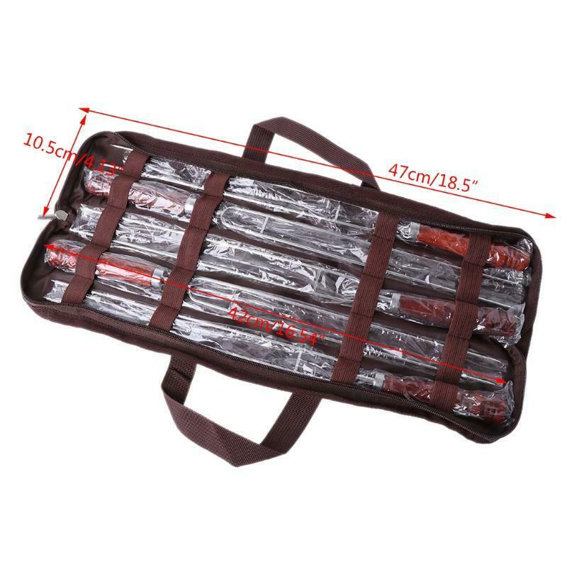 5pcs Roasting Forks With Bag Camping Hot Dog Skewers BBQ Forks Barbecue Tool