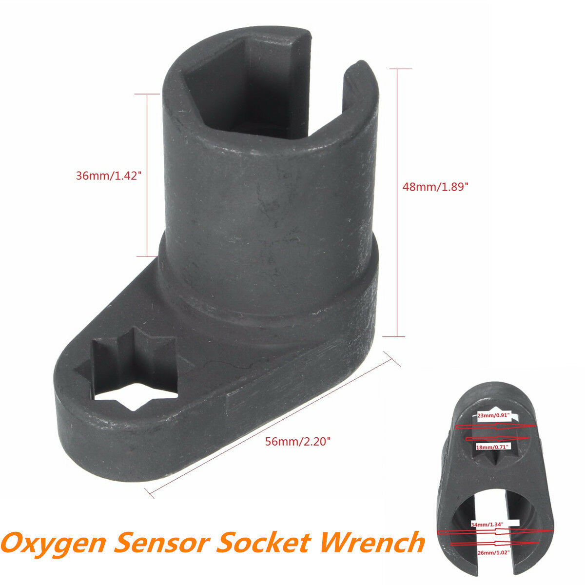 22mm 1/2'' Drive Car Oxygen Sensor Socket Wrench Offset Removal Flare Nut Socket