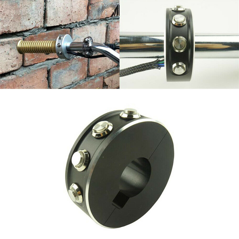 12V Black CNC Motorcycle Handlebar Switches Control Button Self-locking 25.4mm