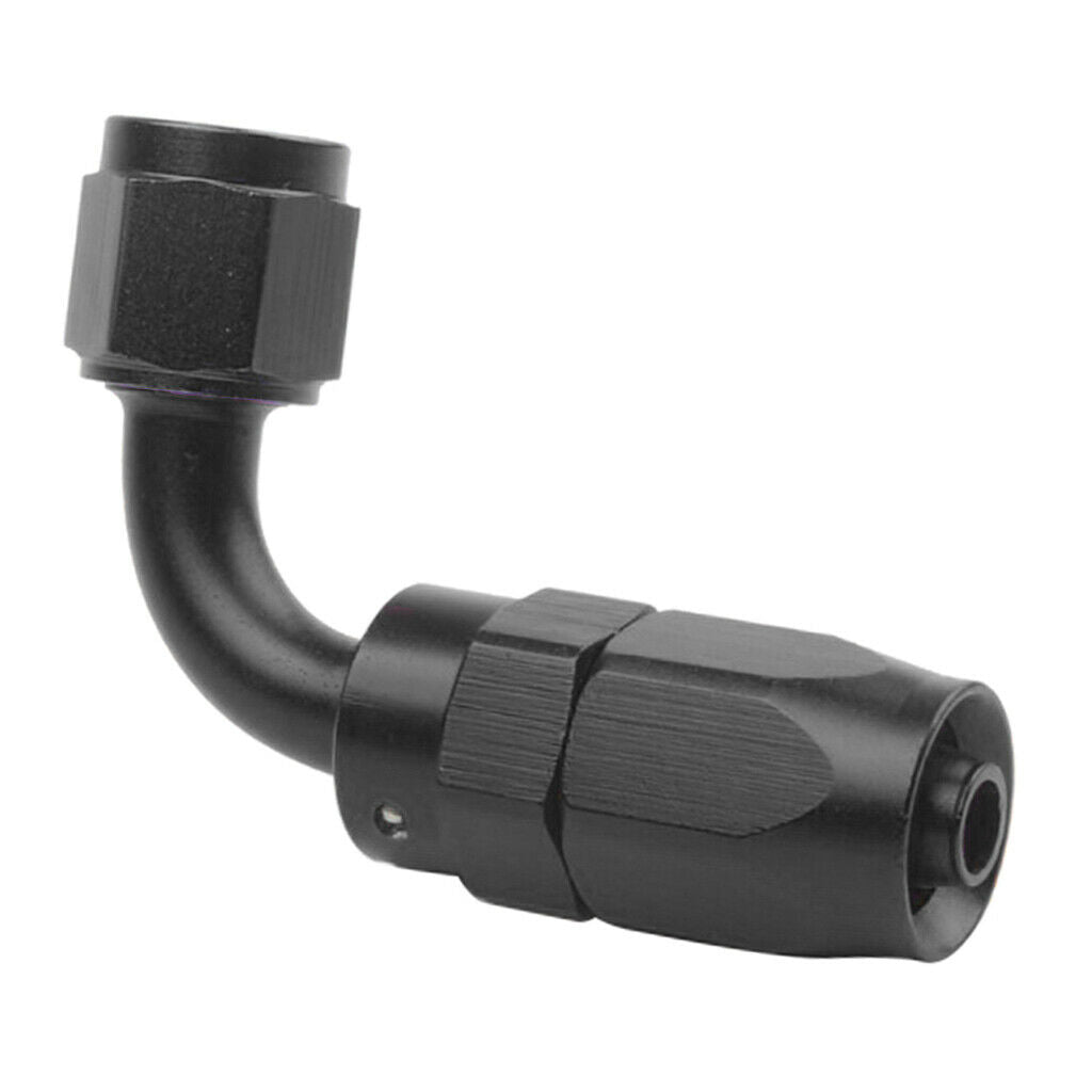 Aluminium PTFE AN 6 6AN 0 45 90 180 Degree AN6 Hose End Black,90 Degree