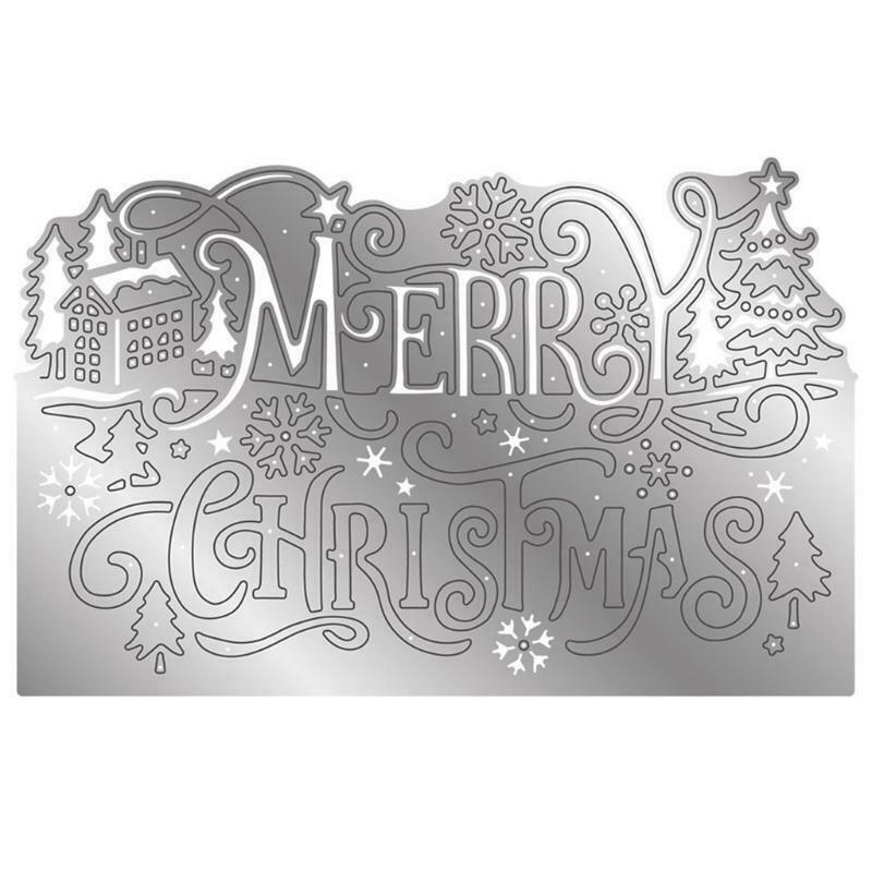 Merry Christmas Tree Metal Cutting Dies Stencil DIY Scrapbooking Album Template