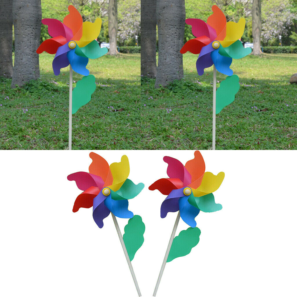 2X 56cm Height Windmills Wind Spinner Outdoor Lawn Field Yard Park Ornament