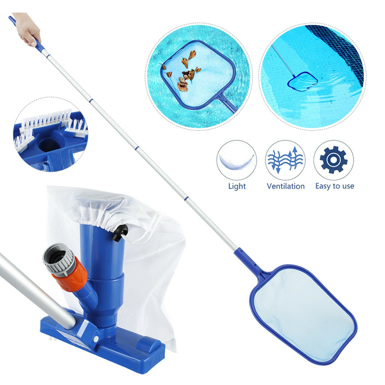 Pool Vacuum Head Kit for Ground Swimming Pools Pond Fountain Accessories US