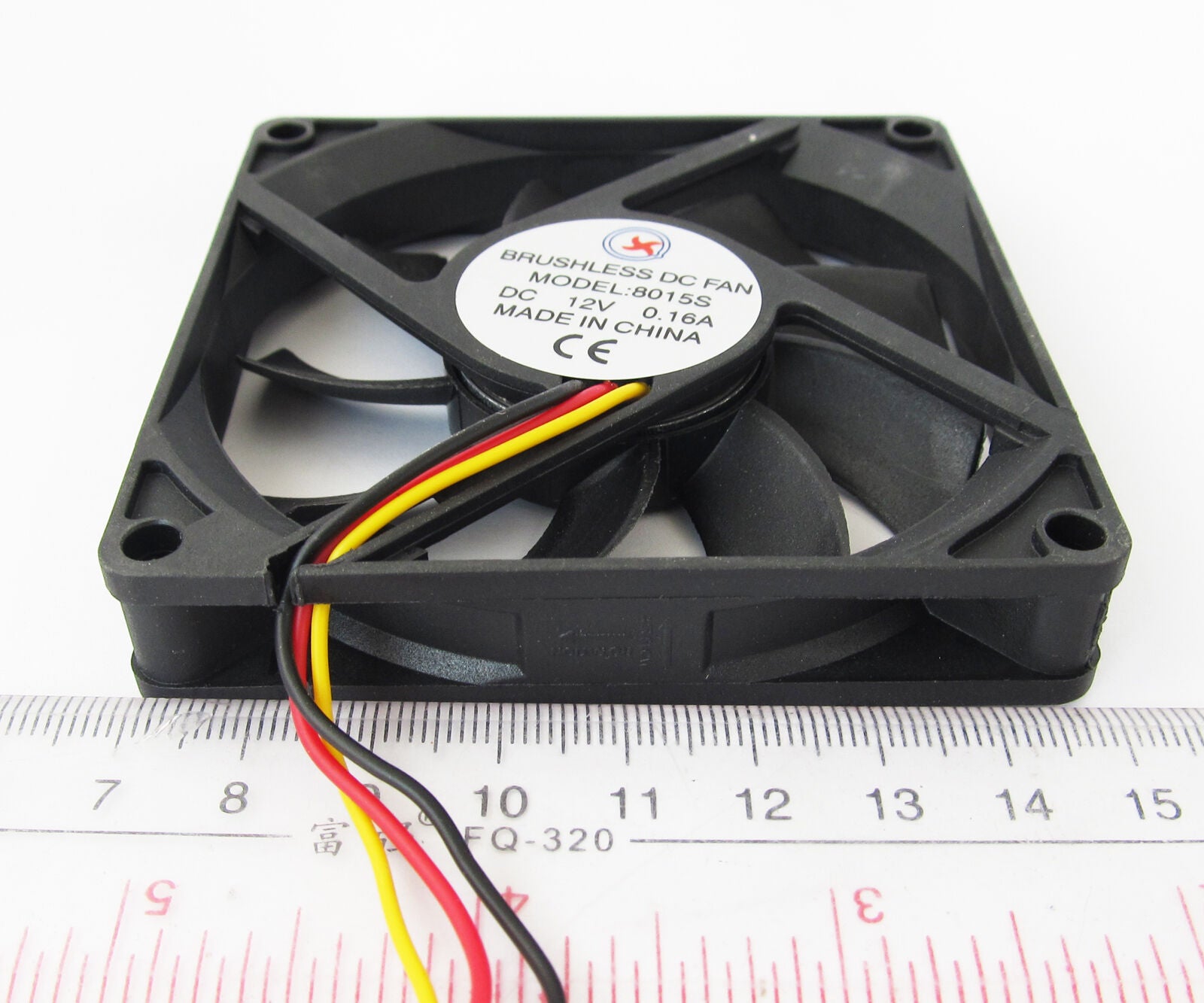 1pc 80x80x15mm 8015 9 blades 12V 0.16A 3pin Connector Brushless DC Cooling Fan