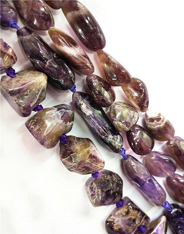 1Strand 24x14mm Natural Purple Amethyst Freeform Spacer Loose Beads 15.5" HH8504