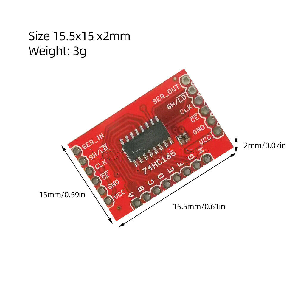 Shift-In Breakout Switch Register SN74HC165N Conversion Module Board Headform