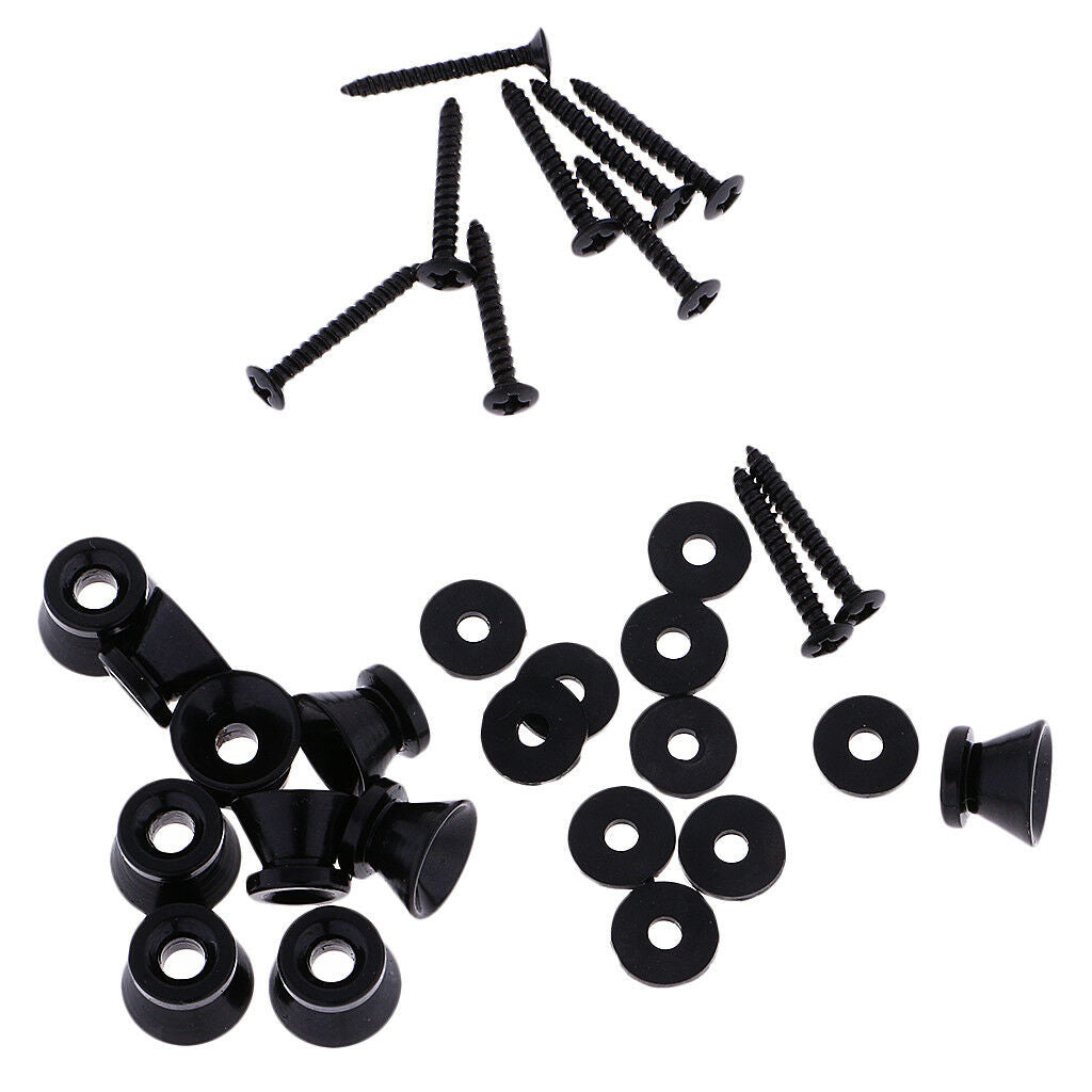 20Pcs/Set Black Eectric Guitar Bass Strap Lock Tail Pin Ukulele Pins Button