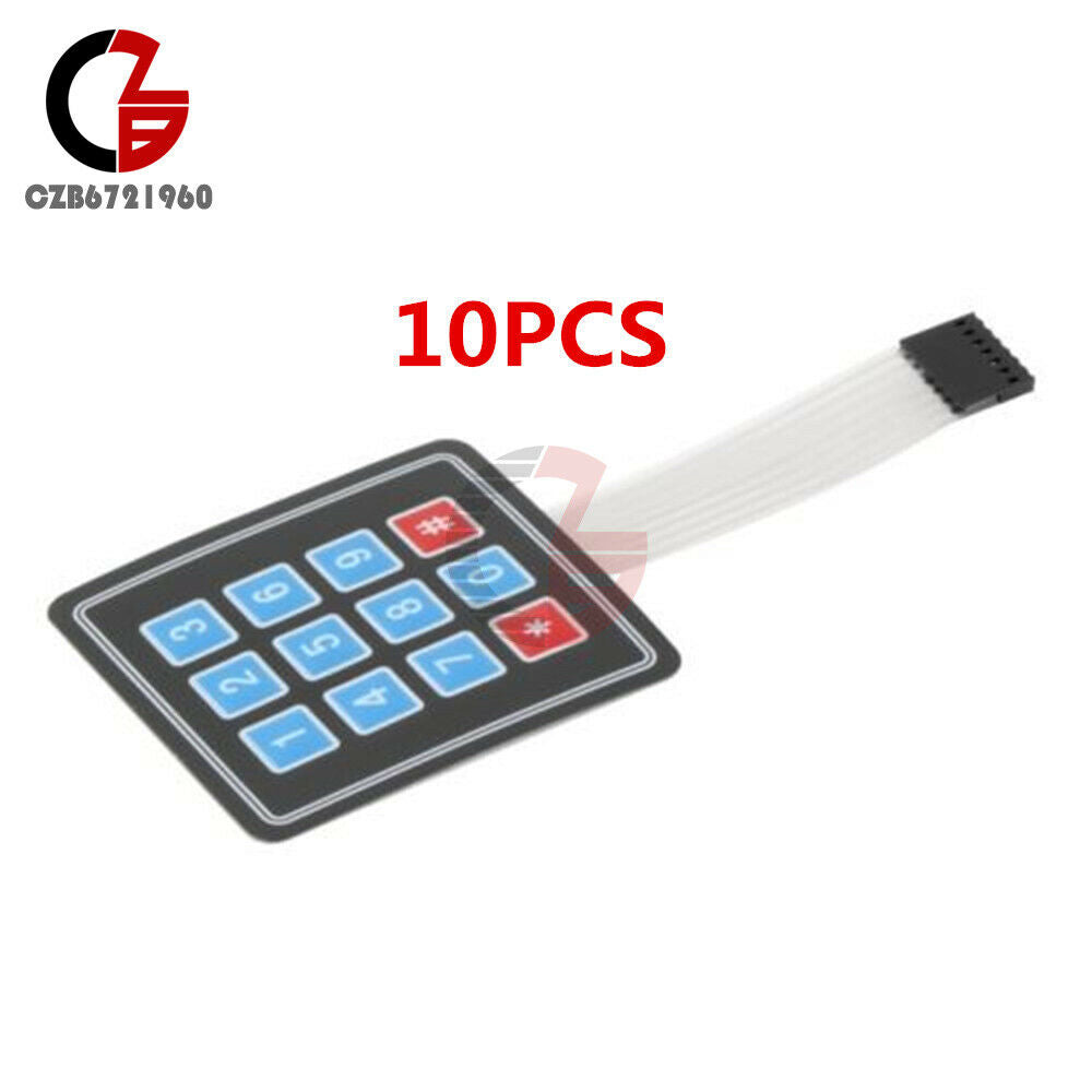 10PCS  4x3 12 Key Matrix Array Membrane Switch Keyboard For Arduino AVR