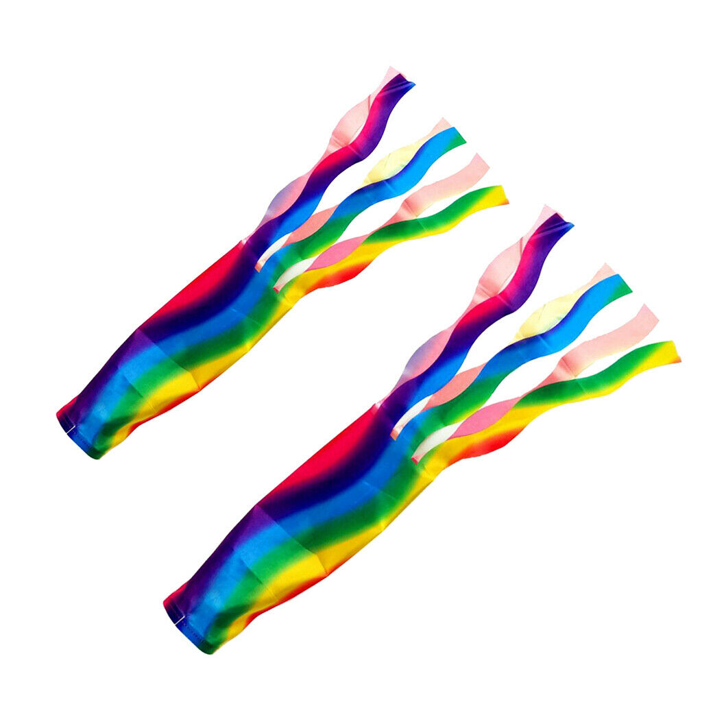 2pcs Windsock Polyester Outdoor Garden Wind Sock Decoration 70/140cm Rainbow