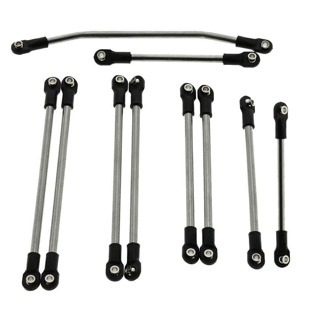 10Pieces Stainless Steel Link Rod Linkage for Axial SCX10 90046 90047 90035