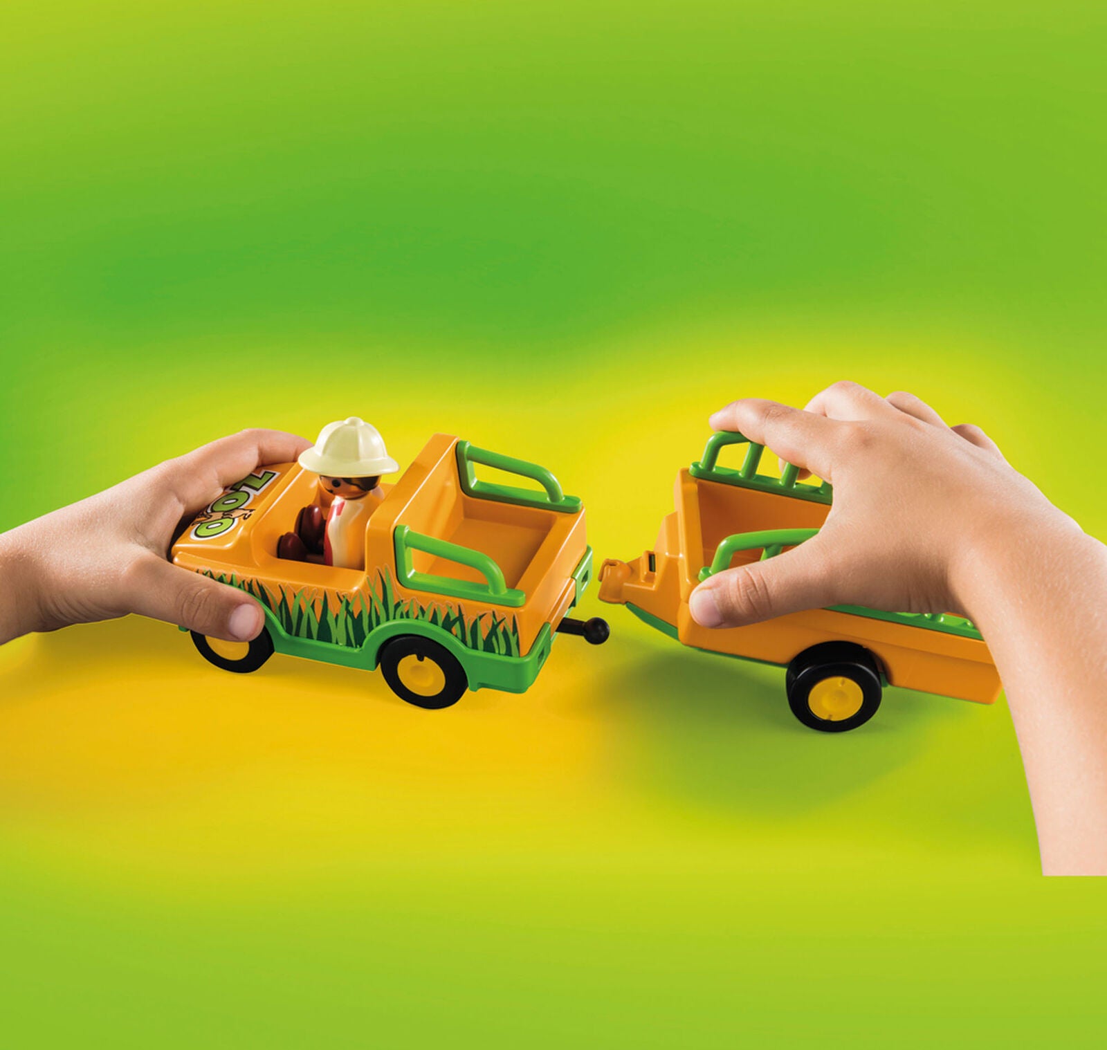 70182 Playmobil 1.2.3 Zoo Vehicle with Rhinoceros Suitable Age 2+