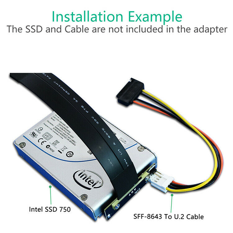 SFF-8639 (U.2) to NGFF M.2 Key M Extension Cable for U.2 NVME SSD