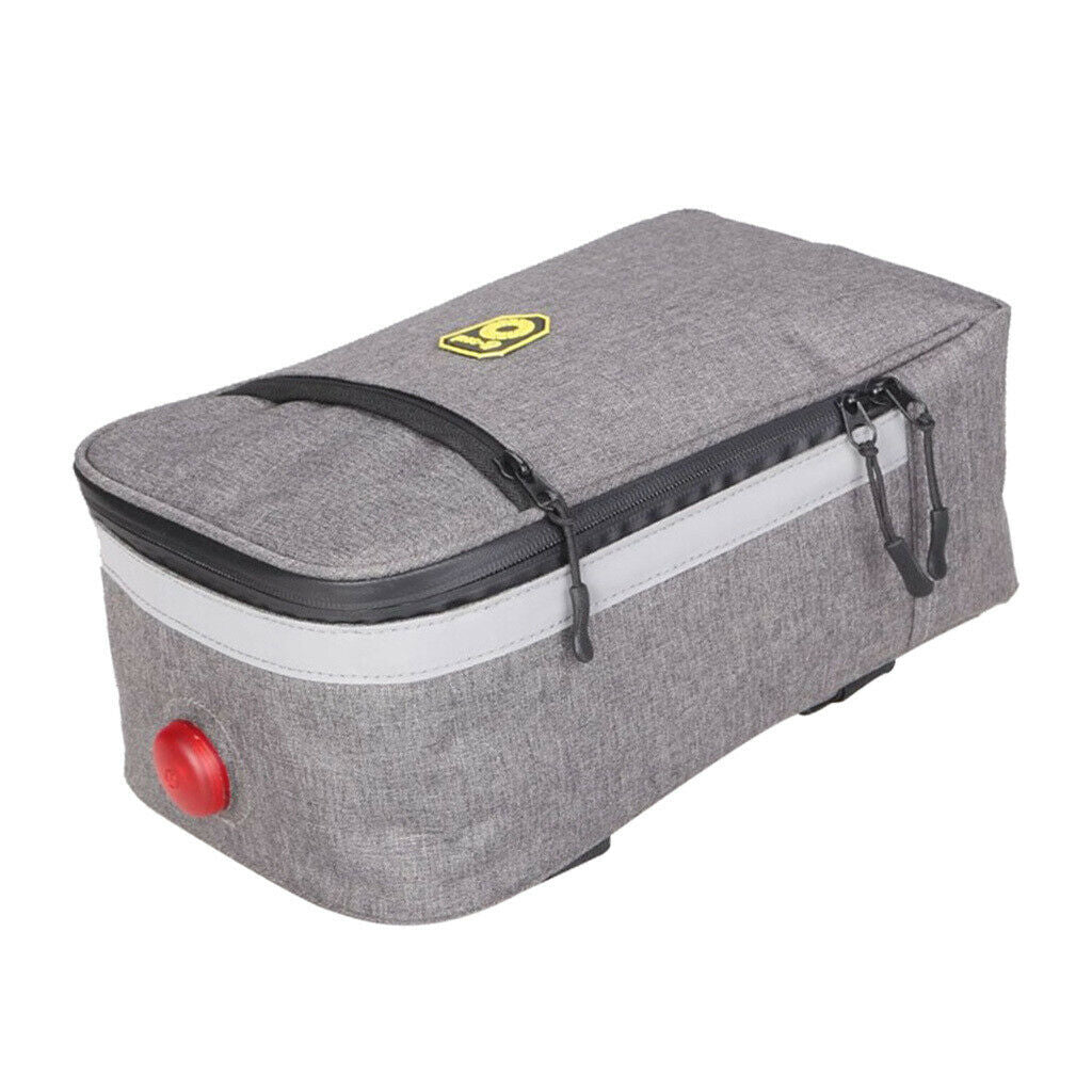 Bike Rear Seat Rack Storage Bag Handlebar Pouch Pannier Normal Gray